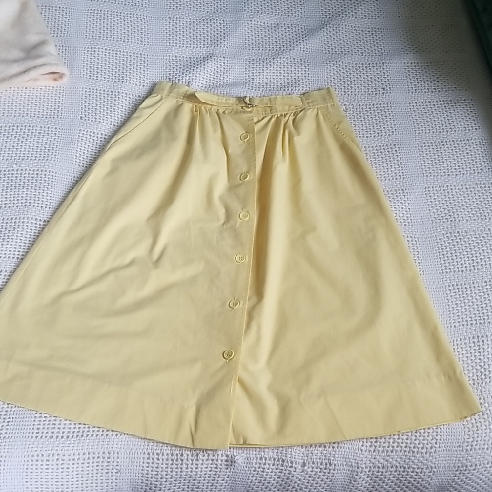 Casual Yellow A-Line Skirt
